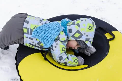 Boy and winter Stock Photos