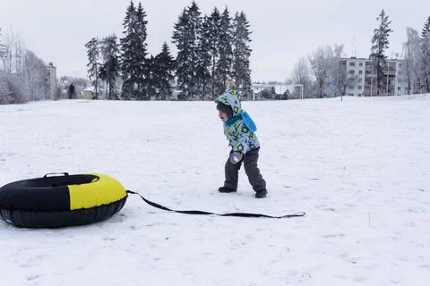 Boy and winter Stock Photos