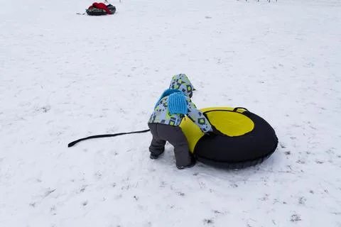 Boy and winter Stock Photos