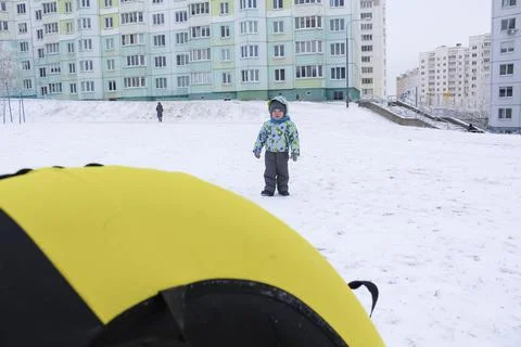Boy and winter Stock Photos