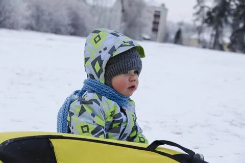 Boy and winter Foto stock