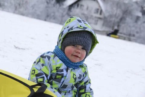 Boy and winter Stock Photos