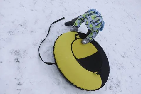 Boy and winter Stock Photos