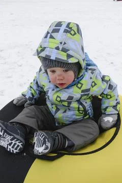 Boy and winter Stock Photos