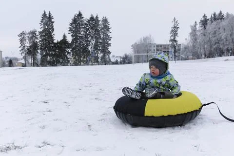 Boy and winter Foto stock