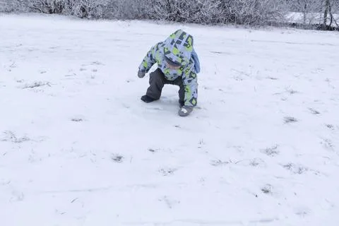 Boy and winter Stock Photos