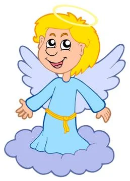 Boy angel on cloud Stockillustratie