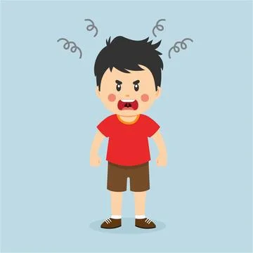 The Boy is Angry Stock Illustration