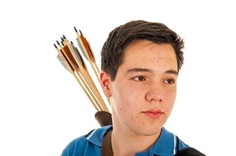 Boy archer in close up Stock Photos