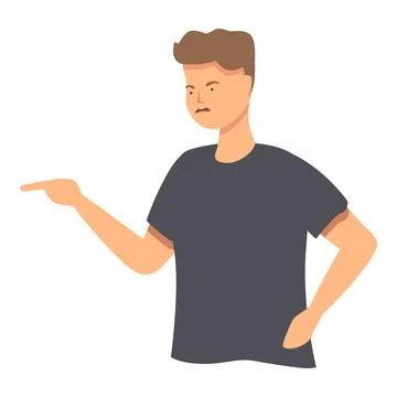 Boy argument icon cartoon vector. Scream angry Stock Illustration