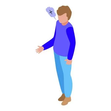 Boy argument icon isometric vector. Conflict people 스톡 일러스트