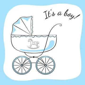 Boy arrival announcement 2 Illustrazione stock