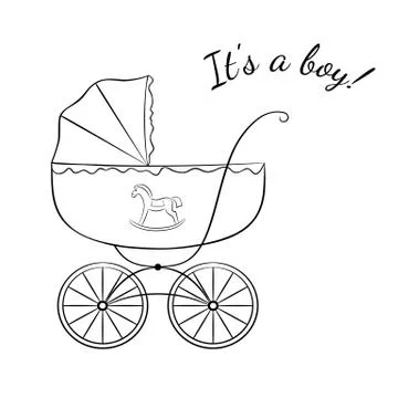 Boy arrival announcement Illustrazione stock