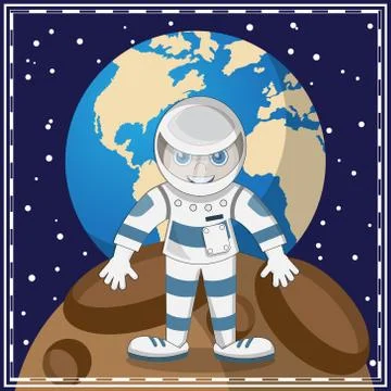 The boy is an astronaut. Stock Illustration