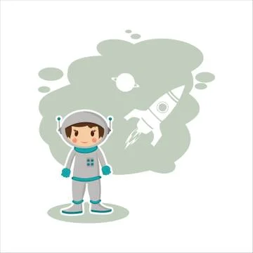 Boy astronaut in vector format Stock Illustration