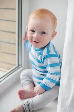 Boy with atopic dermatitis Stock Photos