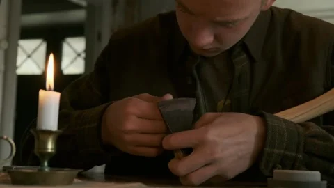 Boy with an ax Stock Footage 295321812