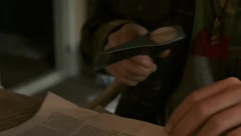 Boy with an ax Stock Footage 295321884