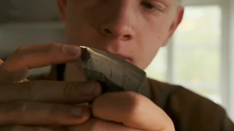 Boy with an ax Stock Footage 295321904