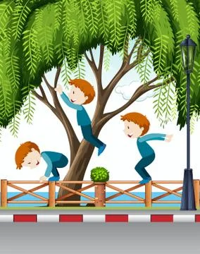 Boy back flipping on sidewalk Ilustración de archivo