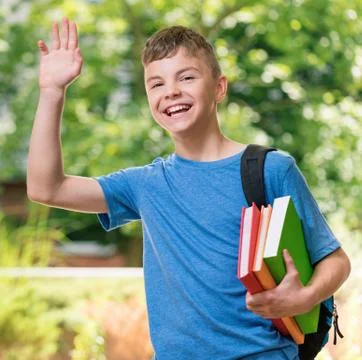 Boy back to school Stock Photos