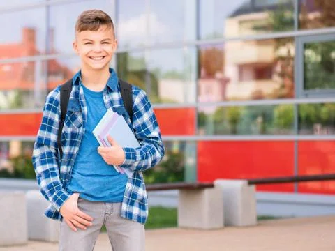 Boy back to school Stock Photos