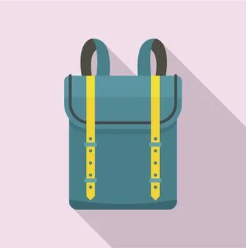 Boy backpack icon, flat style イラスト素材
