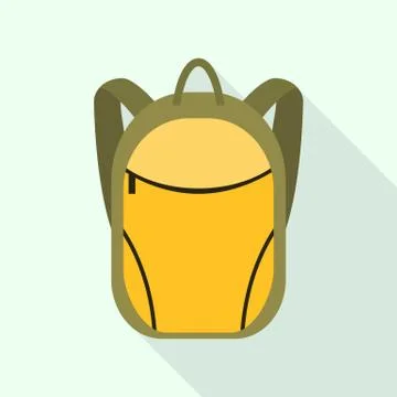 Boy backpack icon, flat style Stock Illustration