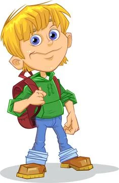 Boy with a backpack Stock Illustration