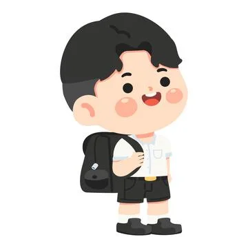 Boy With Backpack School Character Illustration Stock Illustration