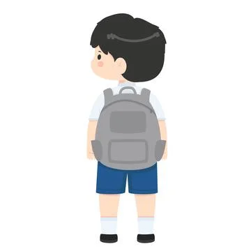 Boy With Backpack Wearing School Uniform Stock Illustration