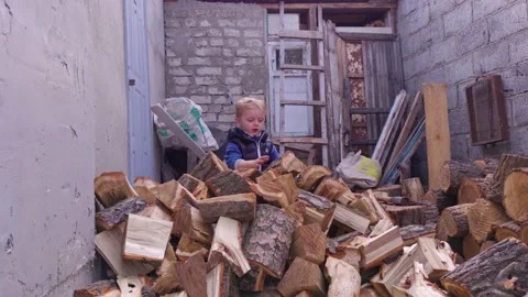 Boy In Backyard Of Rural House Stock Footage 164340383