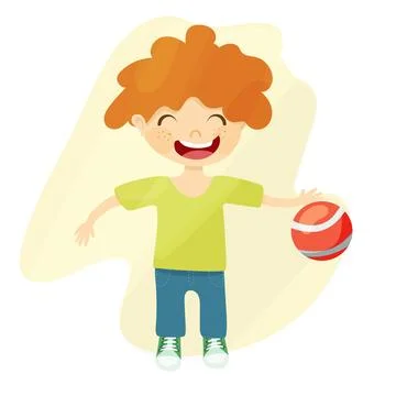 Boy with ball Stock Illustration