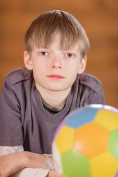Boy with a ball Stock Photos