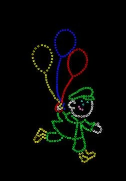 Boy with balloons Stock Illustration