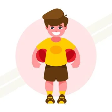 Boy-with-balls Stock Illustration