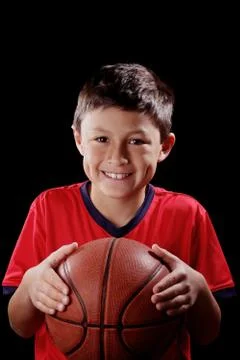 Boy with basketball Stock Photos
