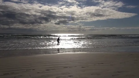 Boy on the beach Stock Footage 74479559