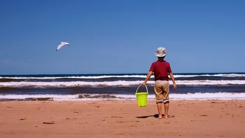 Boy on Beach Video stock 112037899