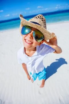 Boy on the beach 写真素材