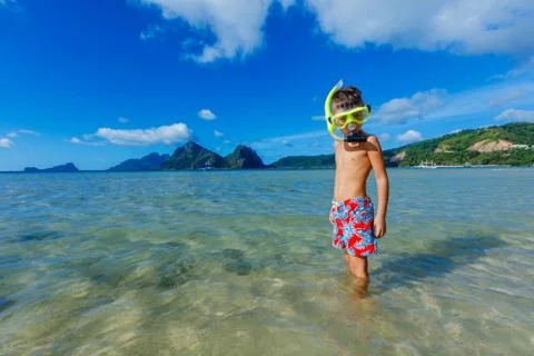 Boy on the beach 写真素材