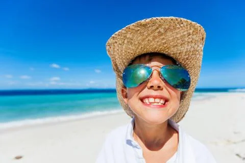 Boy on the beach 写真素材