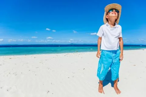 Boy on the beach 写真素材
