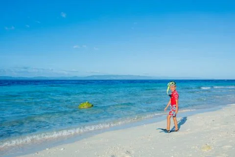 Boy on the beach 写真素材