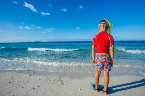 Boy on the beach Stock-Fotos