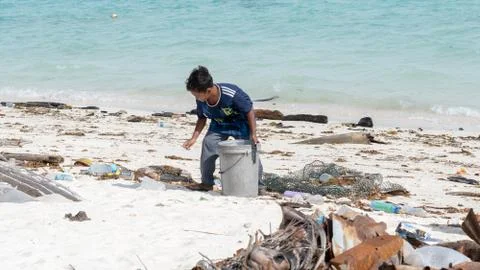 Boy at the beach Stock Photos