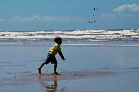 Boy in the beach Stock Photos