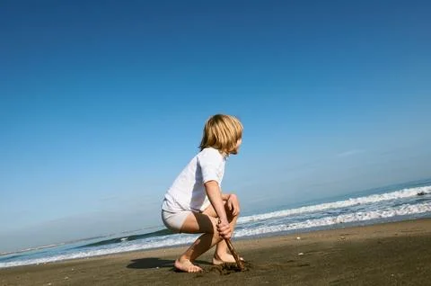Boy at the Beach Stock Photos