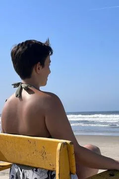 Boy at the Beach Stock Photos