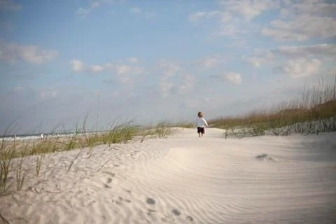 Boy at the Beach, St. Augustine Beach, St. Johns County, Florida, USA Stock Photos